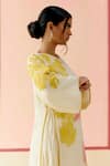 Buy_I AM Design_Ivory Silk Organza Applique Round Neck Work Suit Set _Online_at_Aza_Fashions