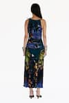 Shop_Amka_Blue Silk Scoop Neck Designer Naga Dress _at_Aza_Fashions
