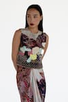 Buy_Amka_Rose Gold Silk Beads, Sequins Round Neck Designer Pink Top And Skirt Set 