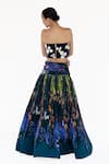 Shop_Amka_Blue Silk Bandeau Neck Designer Dokmai Top And Skirt Set _at_Aza_Fashions