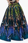 Buy_Amka_Blue Silk Bandeau Neck Designer Dokmai Top And Skirt Set 