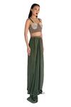 Shop_Amka_Emerald Green Silk Beads Designer Blouse _Online_at_Aza_Fashions