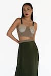 Amka_Emerald Green Silk Beads Designer Blouse _at_Aza_Fashions