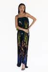 Amka_Blue Silk Designer Azo Free Skirt _Online_at_Aza_Fashions
