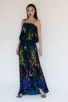 Buy_Amka_Blue Silk Designer Azo Free Skirt _at_Aza_Fashions