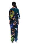 Shop_Amka_Blue Silk Collared Midnight Designer Shirt _at_Aza_Fashions