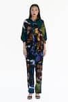 Buy_Amka_Blue Silk Collared Midnight Designer Shirt _Online_at_Aza_Fashions