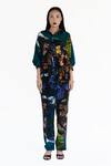 Amka_Blue Silk Midnight Designer Pant _Online_at_Aza_Fashions