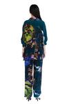 Shop_Amka_Blue Silk Midnight Designer Pant _at_Aza_Fashions