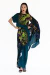 Amka_Blue Silk Midnight Designer Skirt _at_Aza_Fashions