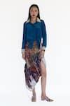 Amka_Pink Silk Rose Natural Skirt _Online_at_Aza_Fashions
