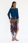 Shop_Amka_Pink Silk Rose Natural Skirt _Online_at_Aza_Fashions