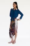 Amka_Pink Silk Rose Natural Skirt _at_Aza_Fashions