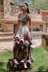 Shop_Amka_Pink Silk Artichoke Rose Skirt 