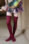 Amka_Pink Silk Rose Designer Skirt _Online_at_Aza_Fashions