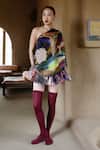 Buy_Amka_Pink Silk Rose Designer Skirt _Online_at_Aza_Fashions