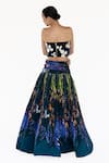 Shop_Amka_Blue Silk Applique Open Neck Midnight Designer Blouse _at_Aza_Fashions