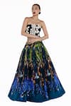 Buy_Amka_Blue Silk Designer Dokmai Skirt _Online_at_Aza_Fashions