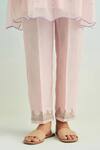 Shop_Anantaa By Roohi_Pink Chanderi, Cotton Embroidery Collared Kurta Set _Online_at_Aza_Fashions