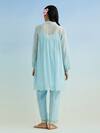 Shop_Anantaa By Roohi_Blue Chanderi Embroidery Collared Kurta Pant Set _at_Aza_Fashions