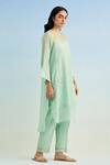 Anantaa By Roohi_Green Embroidery Round Neck Kurta Pant Set _Online_at_Aza_Fashions