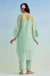 Shop_Anantaa By Roohi_Green Embroidery Round Neck Kurta Pant Set _at_Aza_Fashions