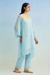 Buy_Anantaa By Roohi_Blue Embroidery Round Neck Chanderi Kurta Set _Online_at_Aza_Fashions