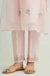 Buy_Anantaa By Roohi_Pink Chanderi, Cotton Embroidery Round Neck Kurta Pant Set _Online_at_Aza_Fashions