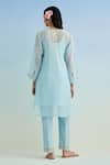 Shop_Anantaa By Roohi_Blue Chanderi Embroidery Round Neck Mul Kurta Set With Dupatta _at_Aza_Fashions