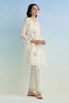 Buy_Anantaa By Roohi_Ivory Chanderi Embroidery Mandarin Collar Kurta Set _Online_at_Aza_Fashions