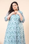 Buy_Mamicha_Chiffon Collared Cyan-blue Floral Print Dress _Online_at_Aza_Fashions