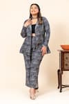 Shop_Mamicha_Black Polyester, Rayon Embroidery Blazer And Pant Set _Online_at_Aza_Fashions