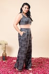 Buy_Mamicha_Black Polyester, Rayon Embroidered Cape Set 