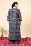 Shop_Mamicha_Black Polyester, Rayon Embroidered Cape Set _at_Aza_Fashions