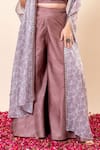 Mamicha_Crepe Floral Cape Set With Flared Pant _at_Aza_Fashions