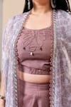 Shop_Mamicha_Crepe Floral Cape Set With Flared Pant 
