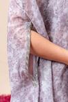 Mamicha_Crepe Floral Cape Set With Flared Pant _Online