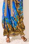 Buy_Zariaah_Blue Viscose, Silk Crystals V-neck Leopardess Cape And Dress Set _Online_at_Aza_Fashions