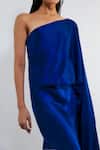 Deme By Gabriella_Blue Satin Asymmetric Dakota One Shoulder Gown _Online_at_Aza_Fashions