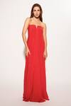 Buy_Deme By Gabriella_Red Crepe Split V-neck Tube Maxi Dress _at_Aza_Fashions
