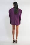 Shop_Deme By Gabriella_Wine Microfiber Round Neck, Collared Debbie Plain Jacket Skirt Set _at_Aza_Fashions