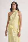Buy_Deme By Gabriella_Yellow Silk Sequins One Shoulder Lidia Embroidered Dress _Online_at_Aza_Fashions