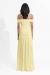 Shop_Deme By Gabriella_White Crepe, Lycra Off-shoulder Maria Pleated Mermaid Dress _at_Aza_Fashions