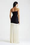 Shop_Deme By Gabriella_Black Net, Lycra Square Neck Cara Gather Detailed Gown _at_Aza_Fashions