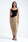 Buy_Deme By Gabriella_Black Maheshwari Zosia Asymmetric Drop Waist Gown _at_Aza_Fashions
