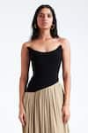 Shop_Deme By Gabriella_Black Maheshwari Zosia Asymmetric Drop Waist Gown _at_Aza_Fashions