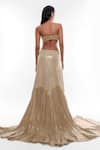 Shop_Deme By Gabriella_Grey Georgette Sequins V-neck Strappy Embellished Gown _at_Aza_Fashions
