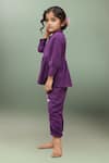 Petite Pomme_Purple Cotton Embroidery Flamingo Charm Peplum Set _at_Aza_Fashions