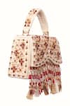 Shop_House Of Kosha_Multi Color Beads, Tassels Elara Suede Box Bag _at_Aza_Fashions