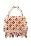 Buy_House Of Kosha_Multi Color Beads, Tassels Elara Suede Box Bag _Online_at_Aza_Fashions